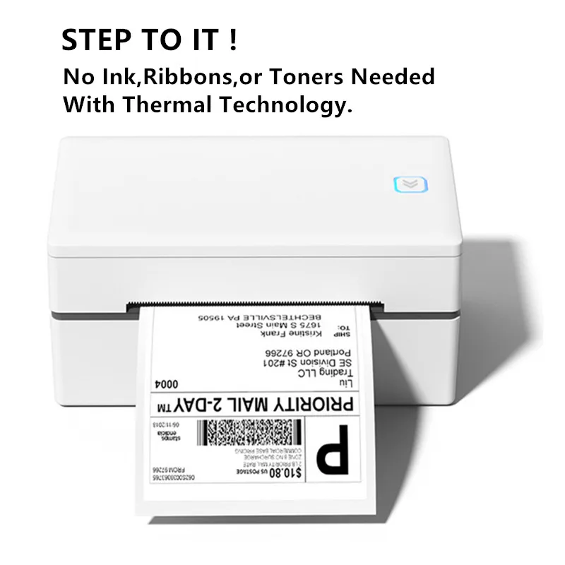 حزم التجارة الإلكترونية طابعة ملصقات بدون حبر 4x6 طابعة ملصقات الشحن الحراري بلوتوث متوافقة مع نظام التشغيل Android iOS Windows Mac OS