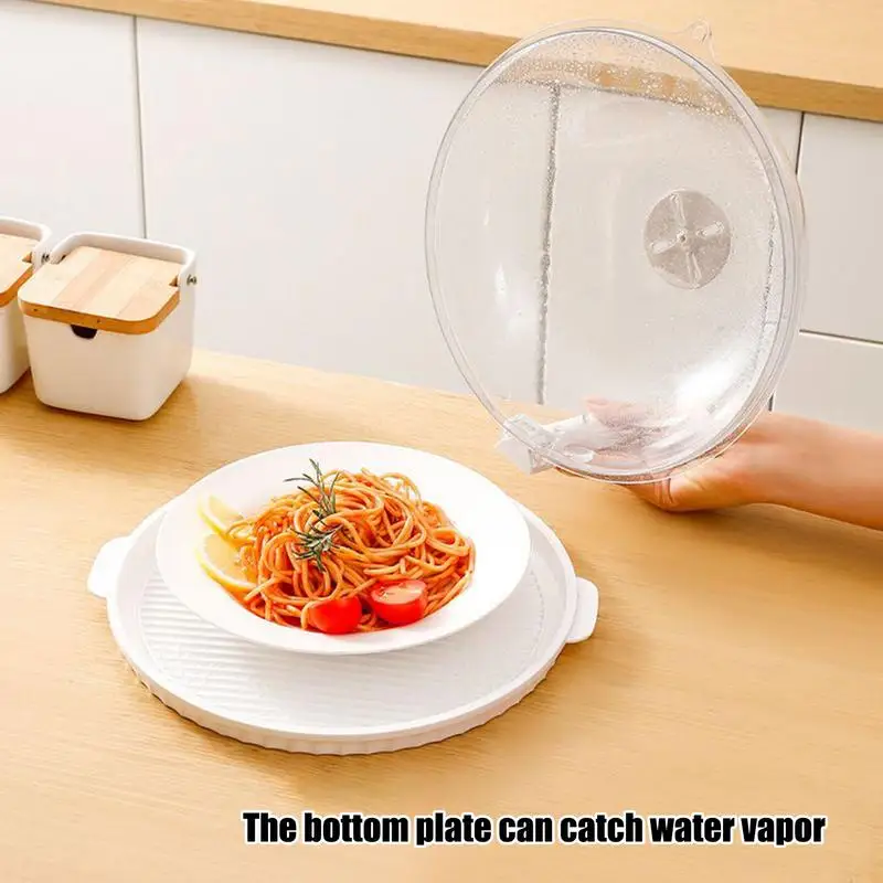 

Microwave Plate Cover Microwave Dish Splash Guard With Tray Kitchen Grease Proof Dish Lid Gadget For School Dorm Cafe Restaurant