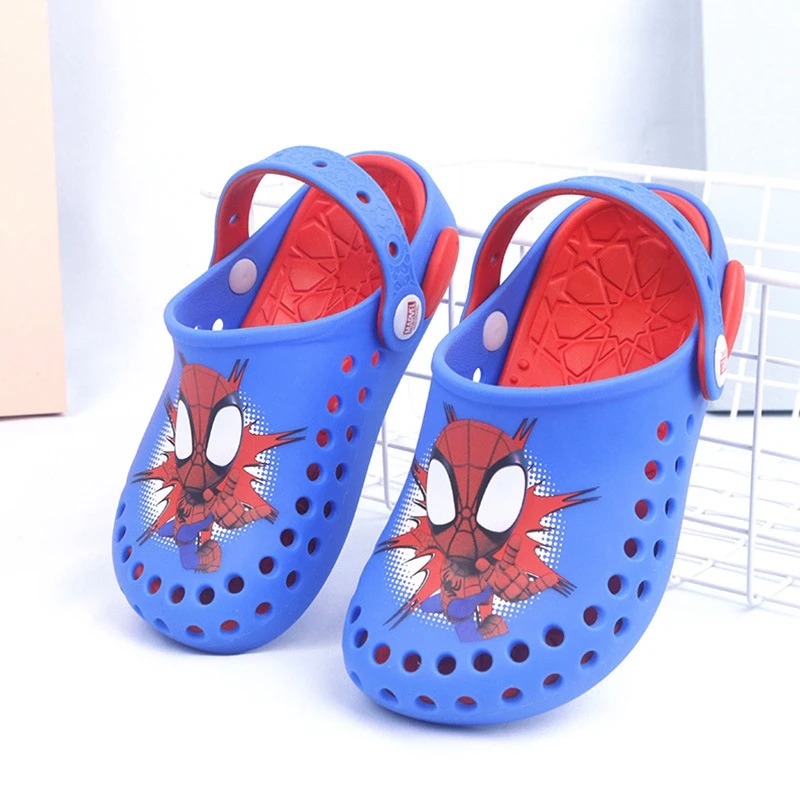 Boys Girls Sandals Disney Cartoon Spiderman Captain America Summer Slippers Home Shoes Toddler Children Indoor Kids Beach Shoes