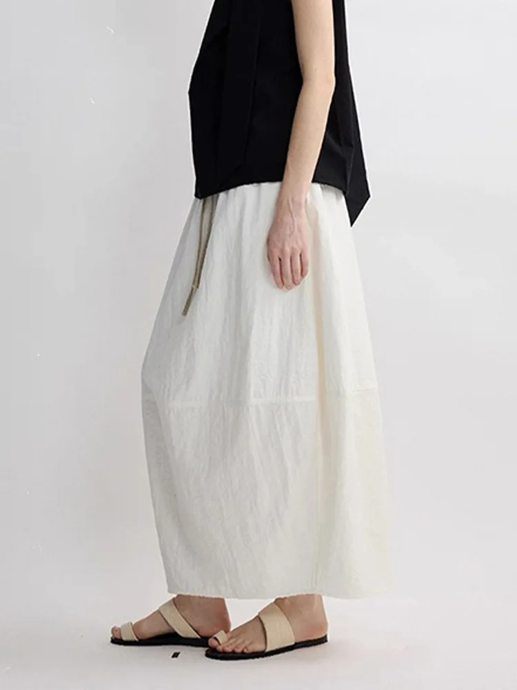 Dave&di Standing Cut Flower Bud Half Skirt 26 Spring/summer New Casual Slimming Paper Half Skirt Woman Clothing Faldas Skirts