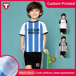 Camiseta de manga curta e shorts de malha infantil, tendência da escola primária, conjunto esportivo, ventilar, verão