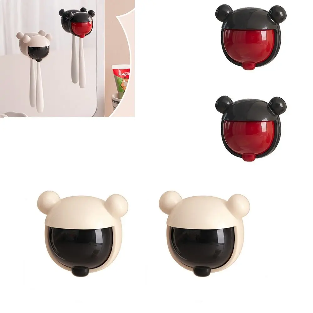 

2pcs Wall Mounted Cartoon Toothbrush Holder Waterproof Space Saving Toothbrush Protector Cap Self-adhesive Non-slip