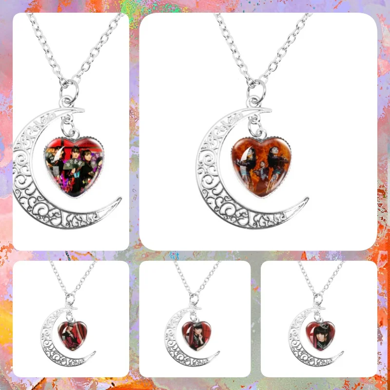 Babymetal Japanese Girl Metal Band 20mm Moon Necklace Glass Cabochon Jewelry Accessary  Band Fans Gifts