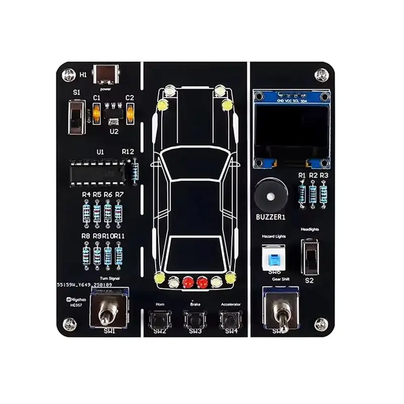 AT82-DIY Car Driving Simulation Soldering Practice Kit Electronic Project Simulator Welding Project For Student To Learn