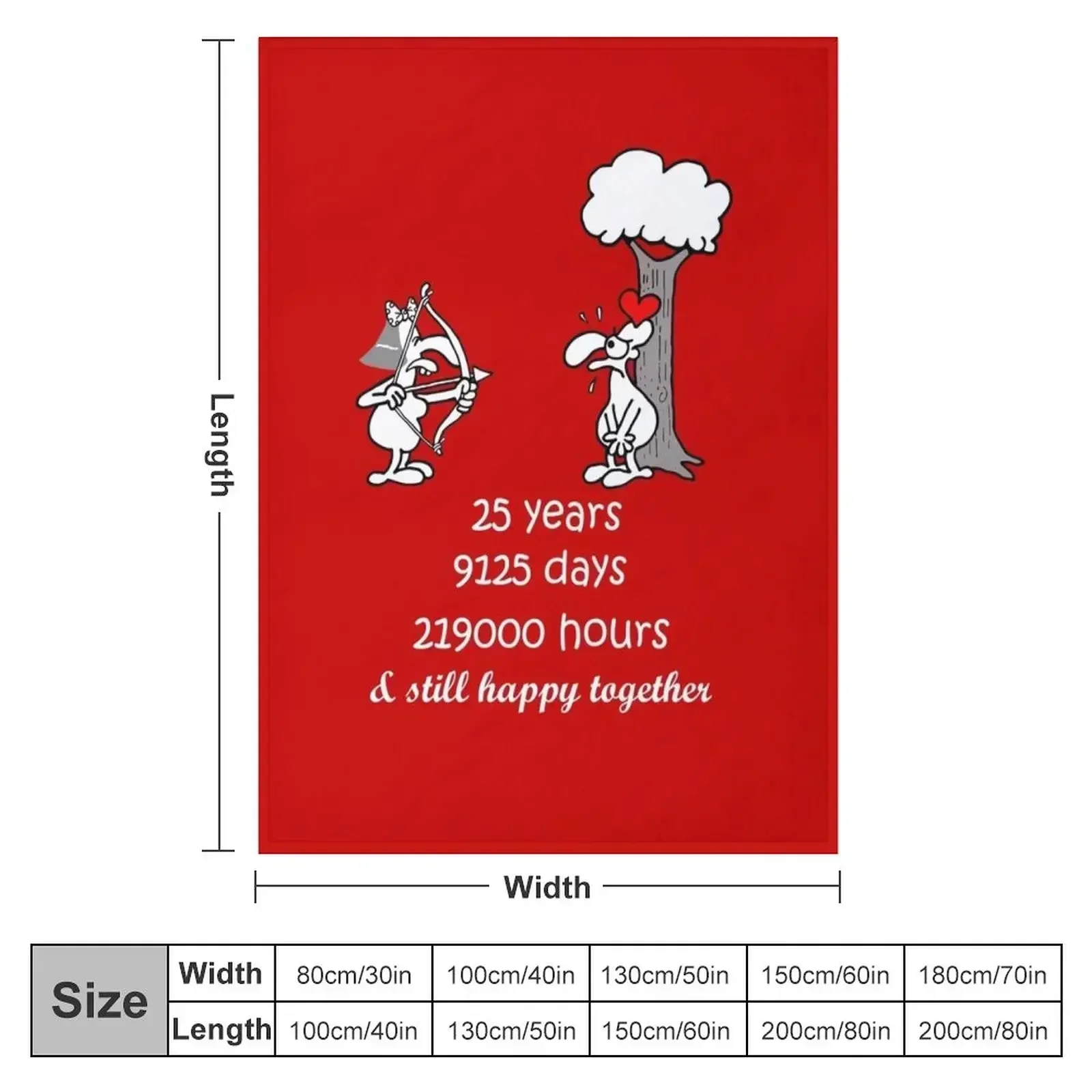 25th Wedding Anniversary Funny Gift For Husband Wife 25 Years Together 25th Year Of Marriage Humorous Couple Match Throw Blanket