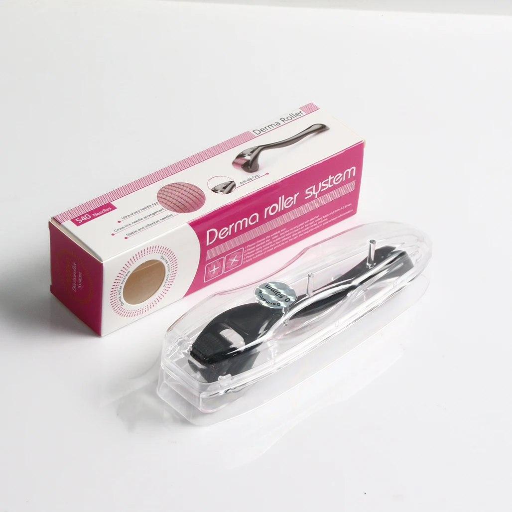 1/5pcs 540 Roller Derma Roller for Hair And Skincare All Black - Skin Rejuvenation And Scalp Care Tool