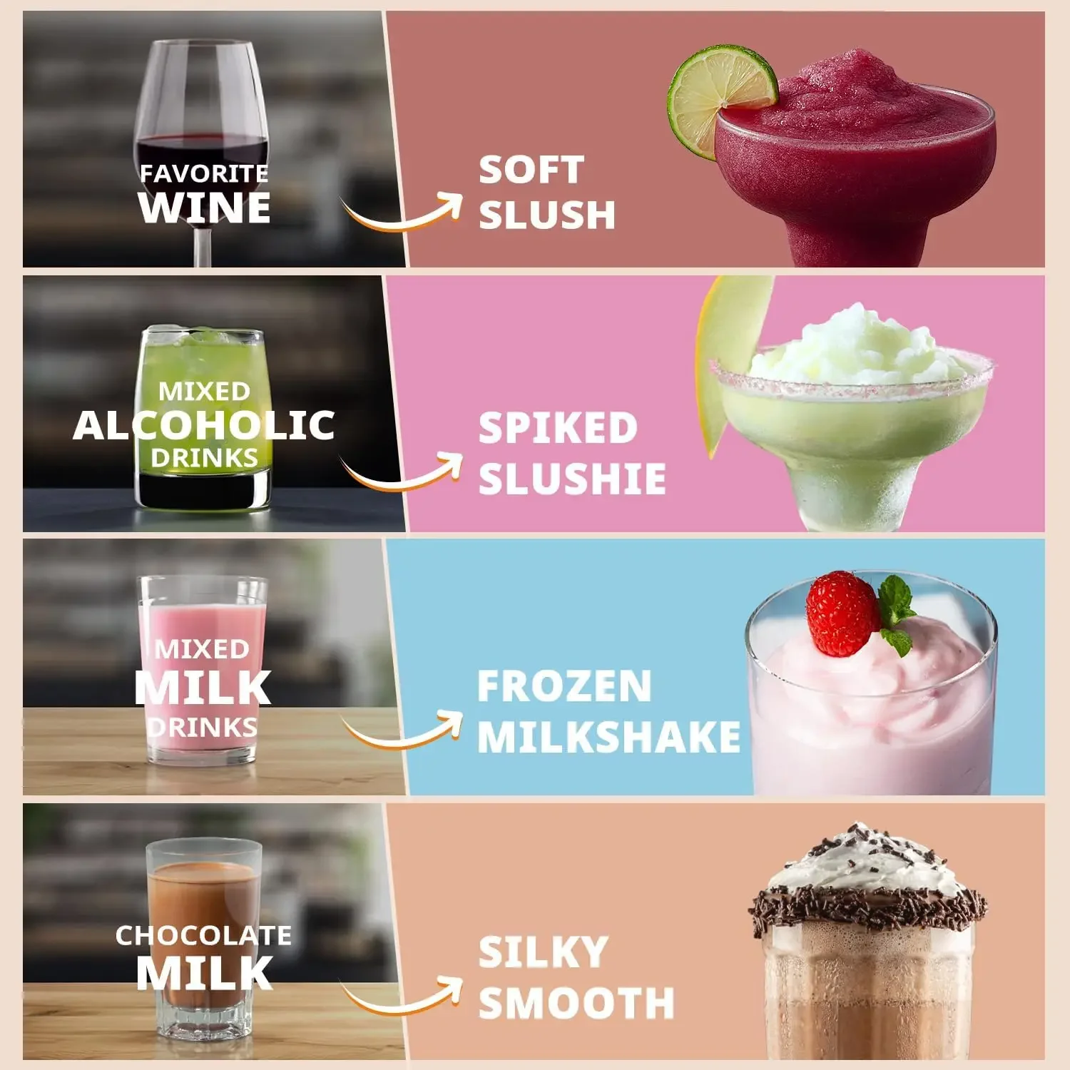 آلة Slushie Machine 88 أونصة آلة Slushy ذات الشاشة الملونة، صانع المشروبات المجمدة الاحترافي، لا حاجة إلى ثلج، مخفوق الحليب، Frappé، رمادي