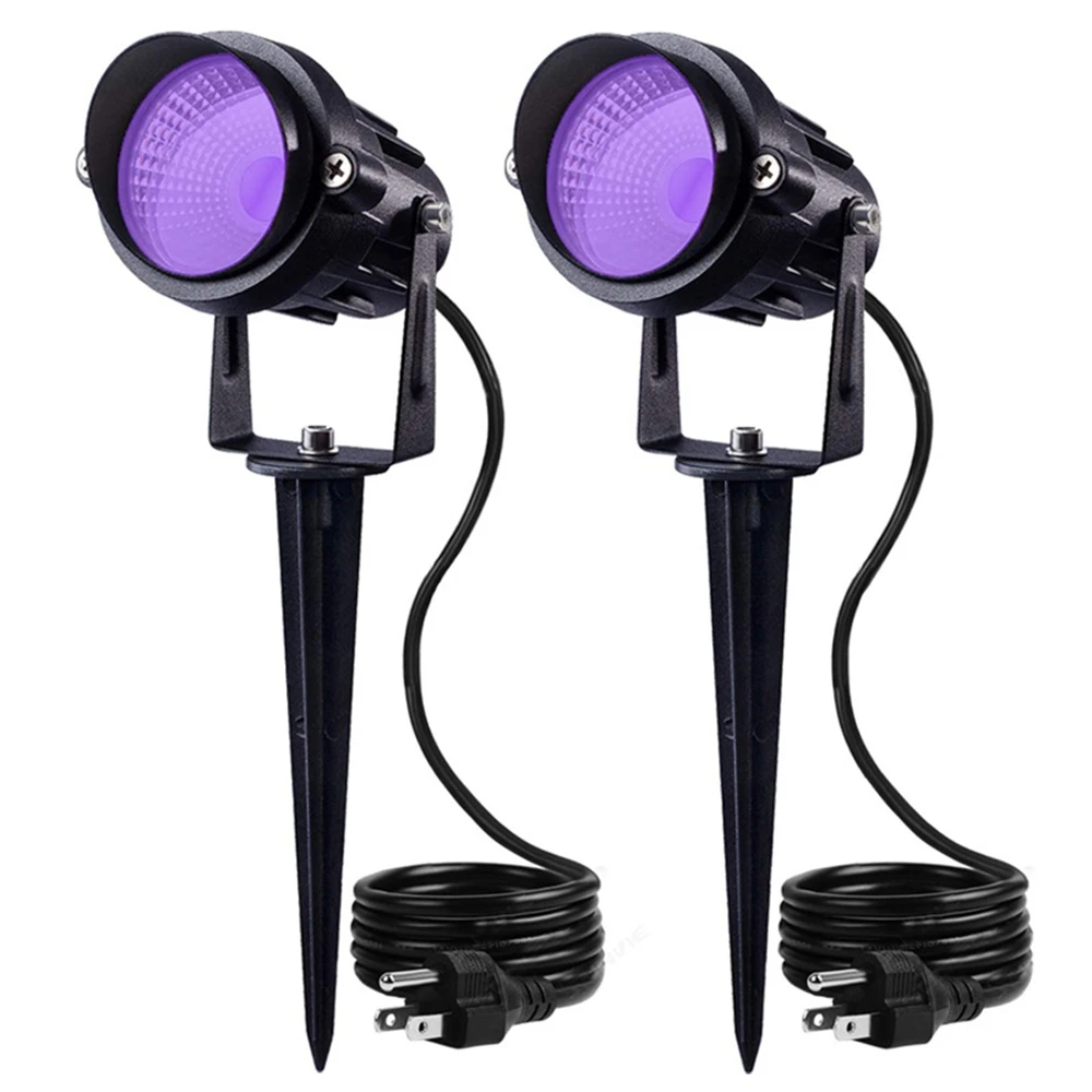 10w uv blacklight lâmpada uv roxo led paisagem spotlight lâmpada jardim gramado luzes de inundação para o natal festa de halloween decoração casa quintal