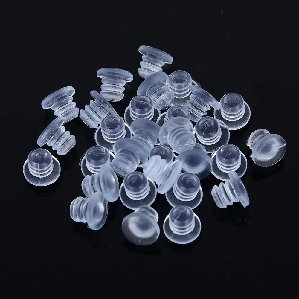 20pcs PVC Soft Clear Transparent Rubber Embedded Furniture Table Chair Leg Glide Slide Pad Floor Protector Shockproof