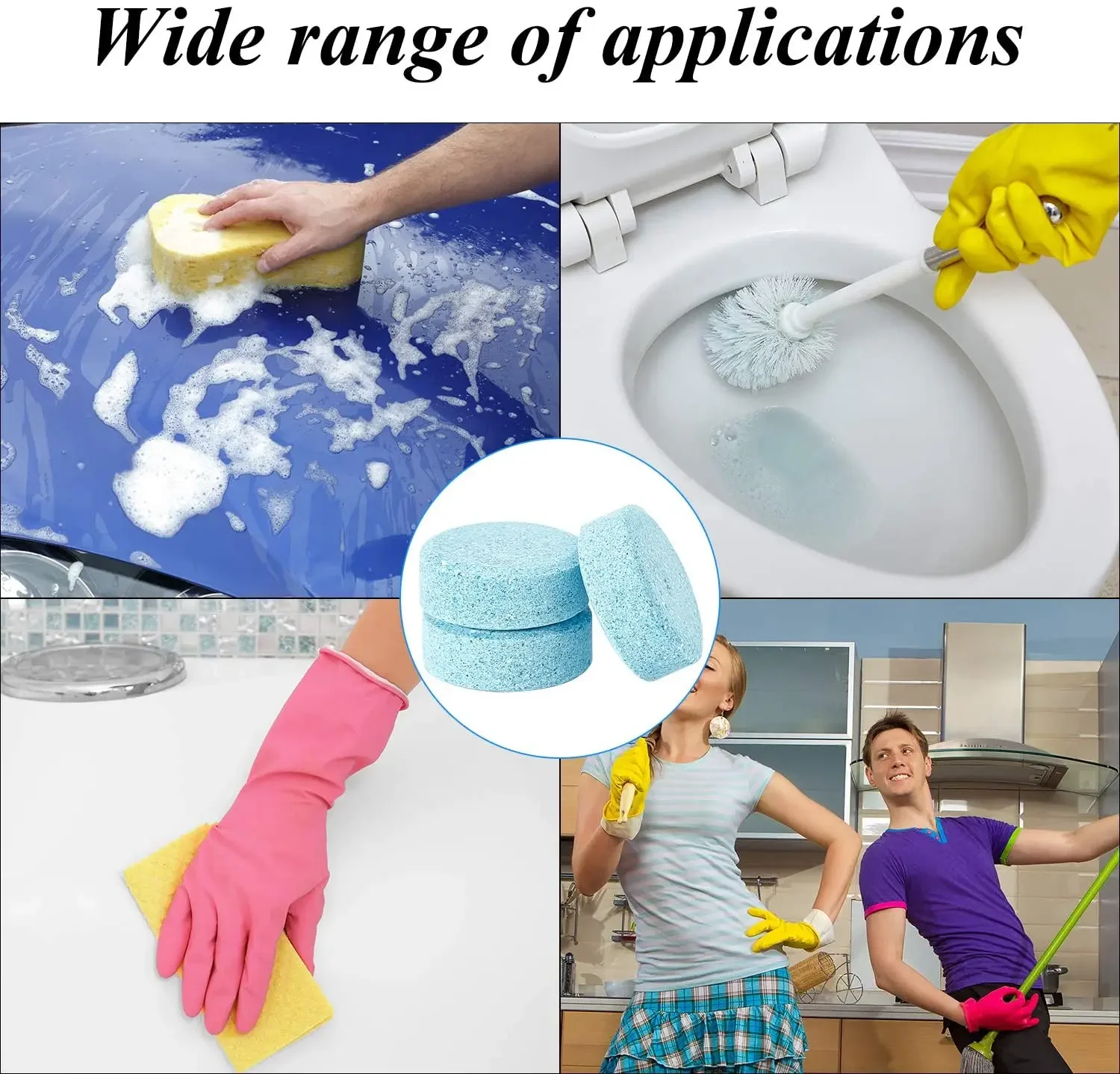 Windshield Glass Concentrated Washer Tablets Solid Car Effervescent Tablets Glass Solid Wiper Cleaning Tablets fo