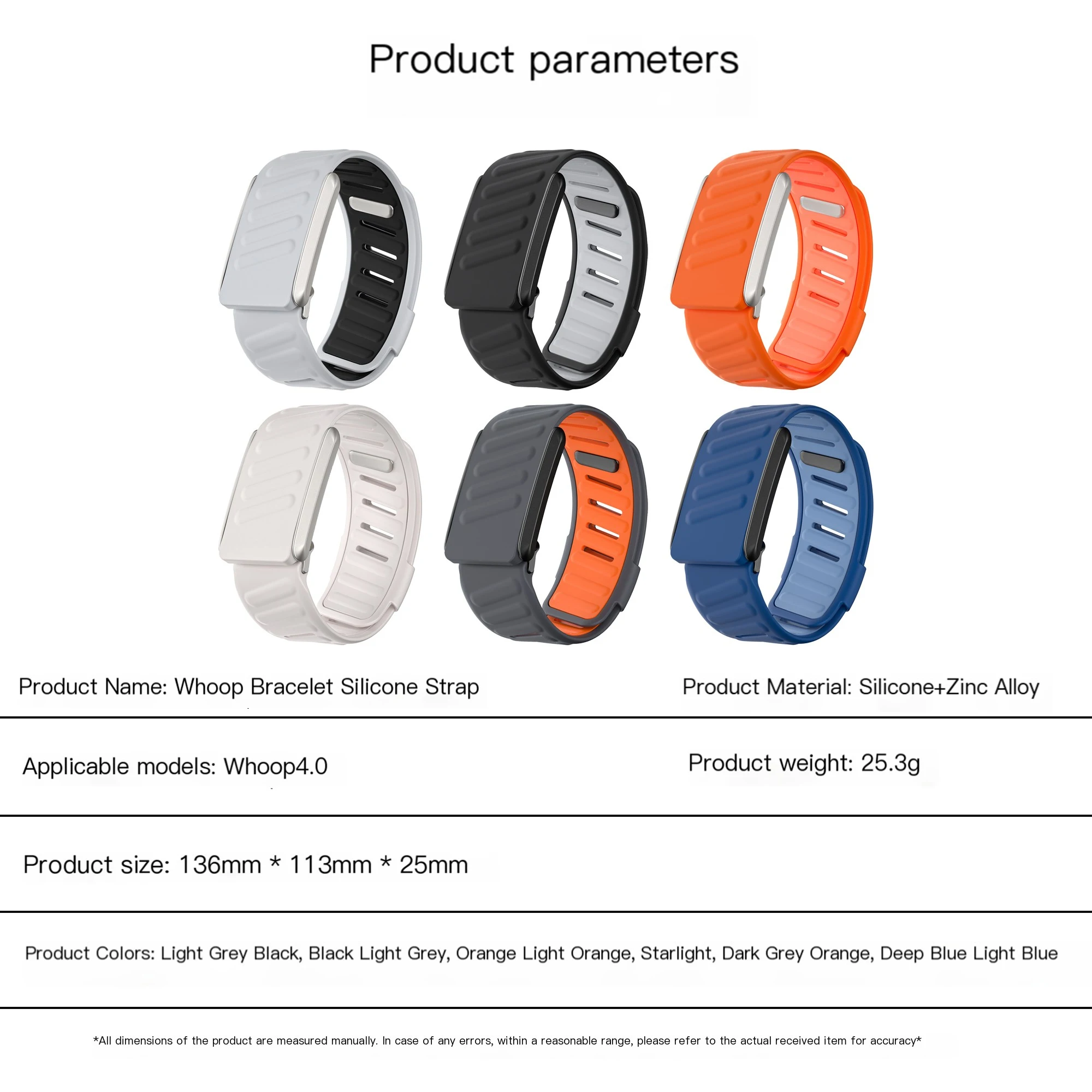 WHOOP SportFlex-Armband, weiches Silikon, wasserdicht und schweißfest, verstellbares Armband, 4.0-kompatibel – Detail 1