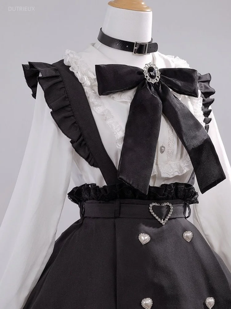 2026 Sweet Lolita Y2k Aesthetic Blouses Women Spring Lace Patchwork Harajuku Shirts Girly Kawaii Doll Collar Tops Blusas Camisas