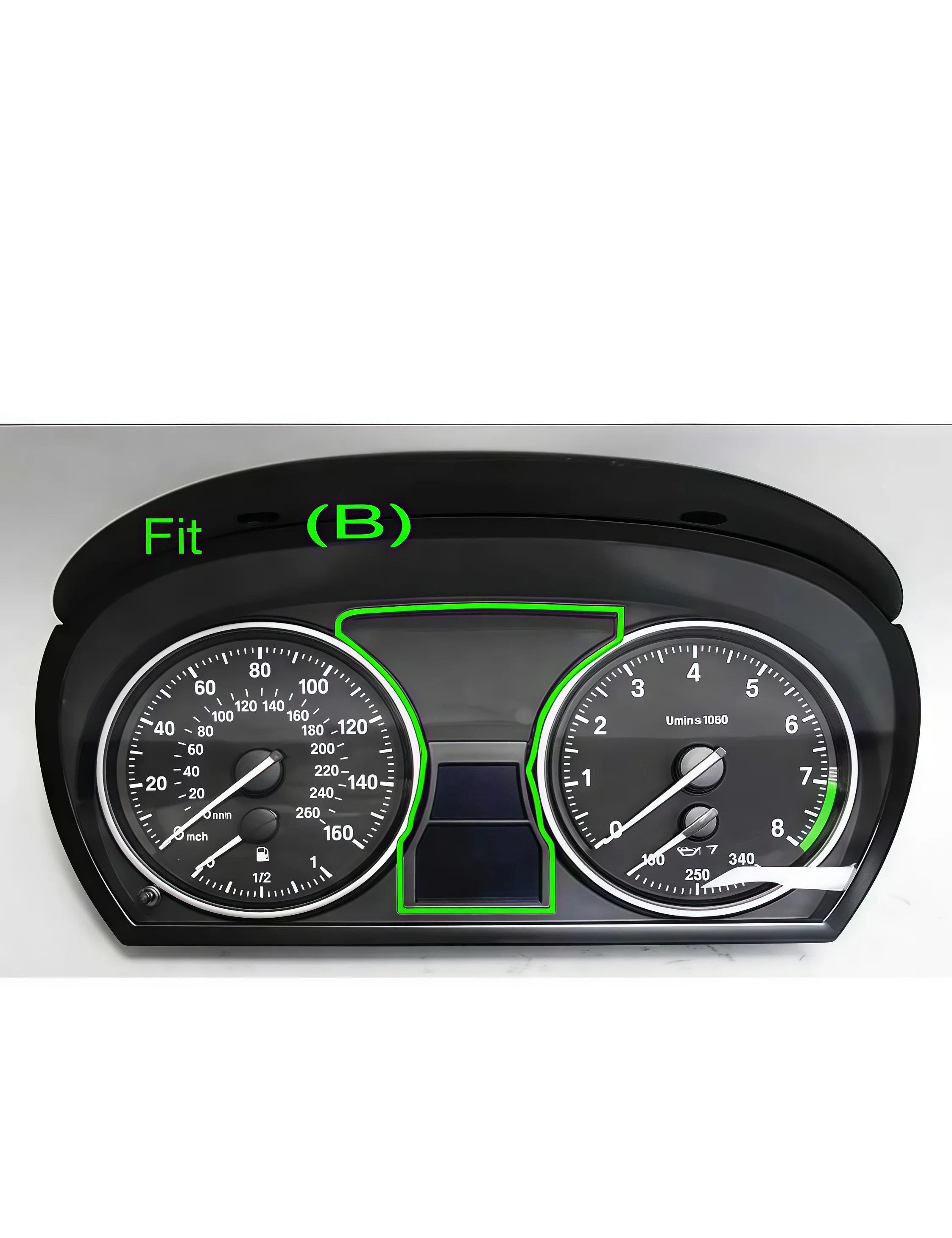 ألياف الكربون نمط عداد السرعة مقياس الطلب الدائري الحافة الكسوة ديكور داخلي صالح لسيارات BMW E60 E61 Pre-LCI M5