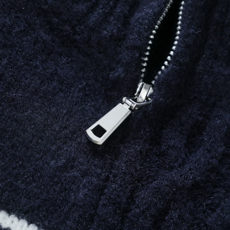 men's autumn winter long sleeves knit sweater high neck button jacquard keep warm pullover fashion leisure trend men's clothing