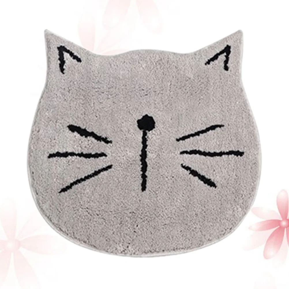 Cat Shaped Bathroom Mat 60x60cm Grey Non-Slip Water Absorption Bath Rug Bathroom Accessories Water Absorption Doormat - Image 6