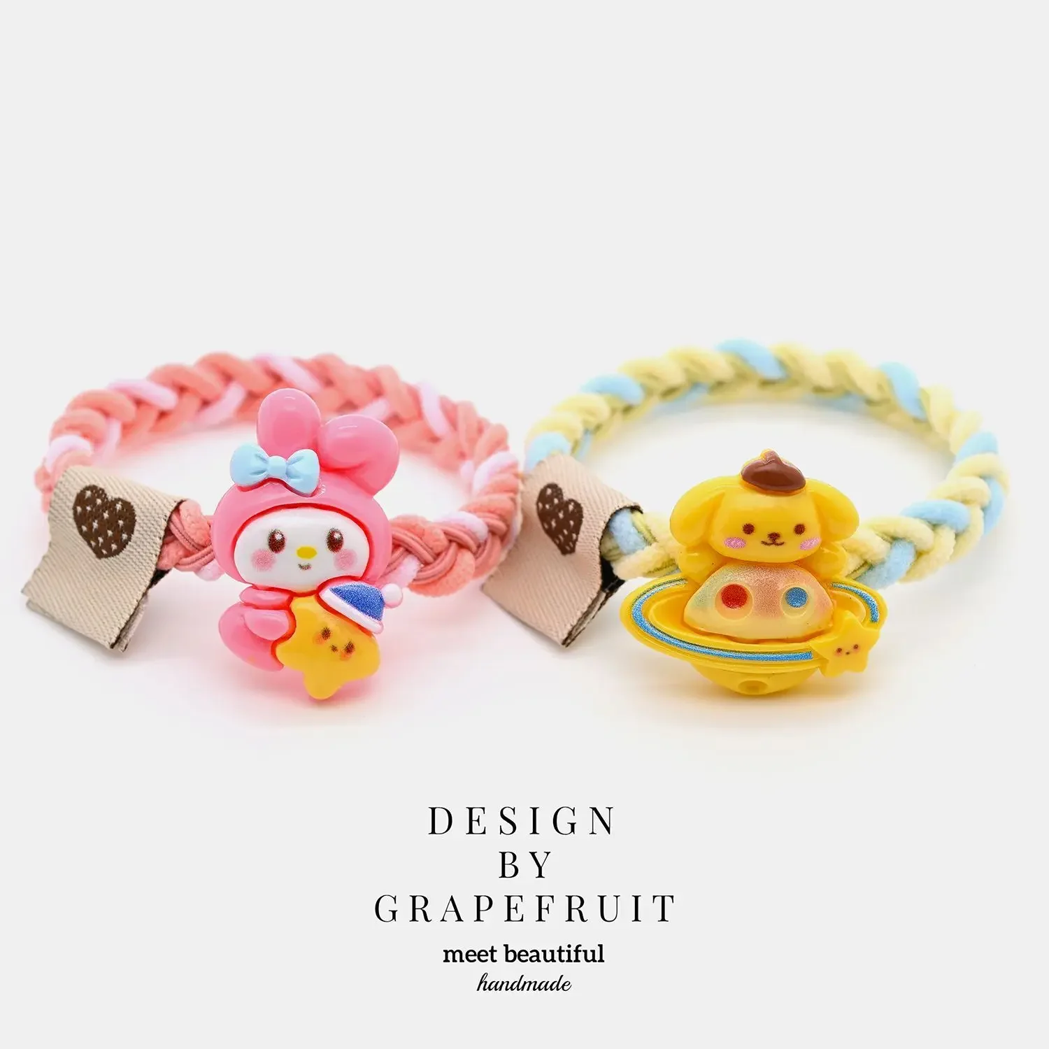 Cute Sanrio Scrunchie Hair Tie Sweet Girl Ponytail Holder Kawaii Hair Elastic Fresh High Quality Ins Style Sanrio Merchandise