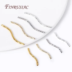 Handmade DIY Jewellery Findings Components 18K Gold Plated S Shape Curved Tube Brass Metal Twisted Tube Beads Connector
