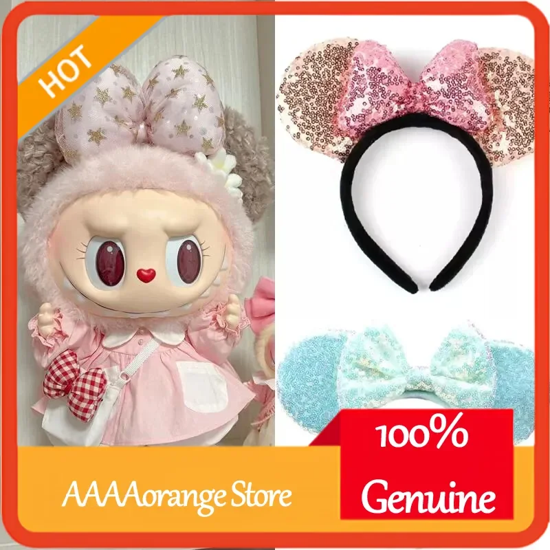 

Labubu Doll Hair Bow 38cm Sparkling Sequin Headband Plush Fashion Accessory for Blythe BJD Pullip Kawaii Collectible Gift