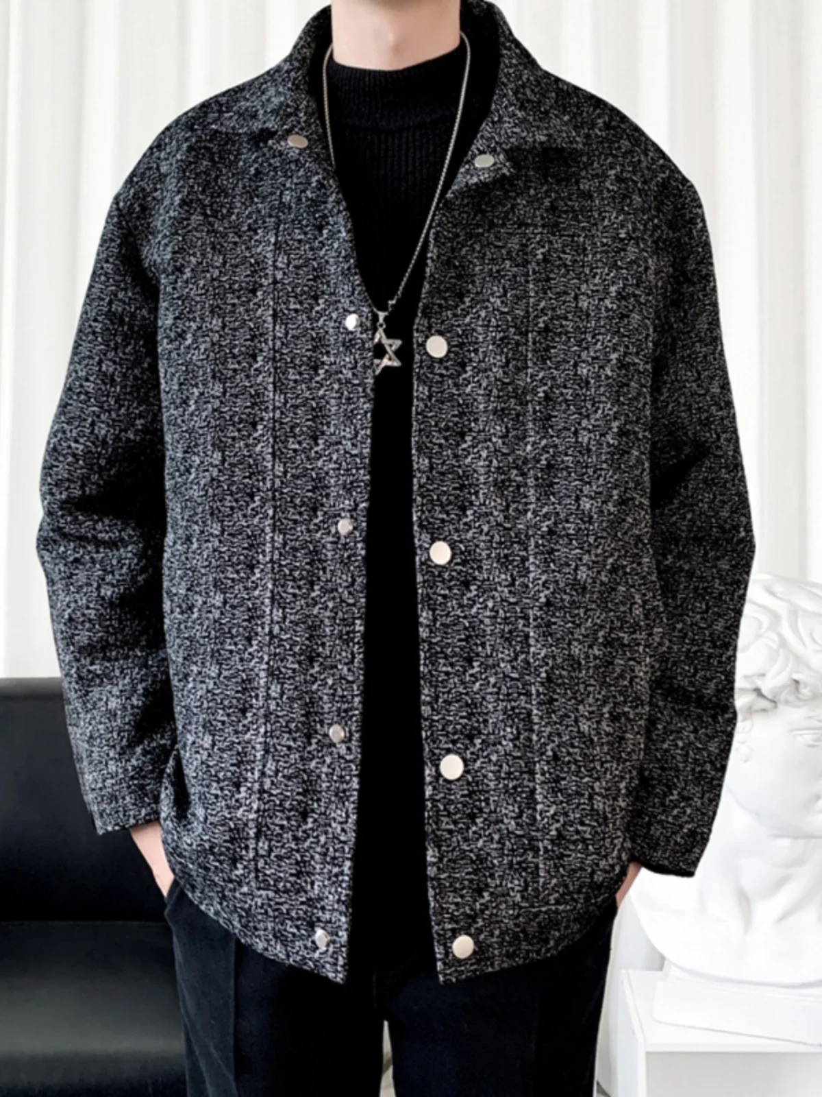 

Мужская легкая демисезонная куртка в стиле барокко, молодежная, приталенная, повседневная, весна-осень