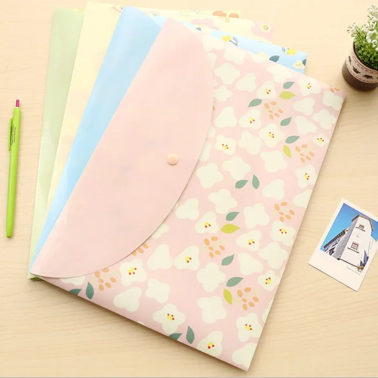 10PCS Cute Student Small Fresh A4 Exam Paper File Bag Creative Office Storage Data Bag File Bag Folder