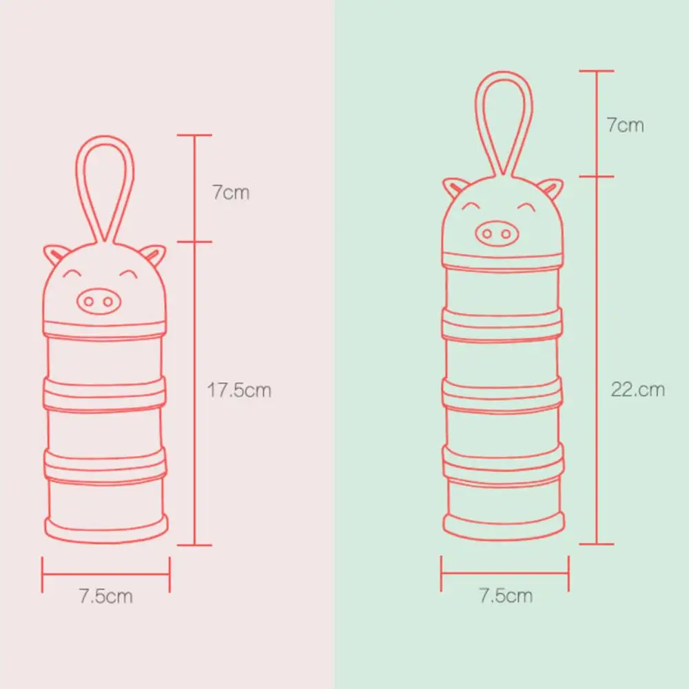 Récipient de nourriture de dessin animé portable pour nouveau-né, boîte essentielle, lait en poudre de céréales, conteneur de lait maternisé pour