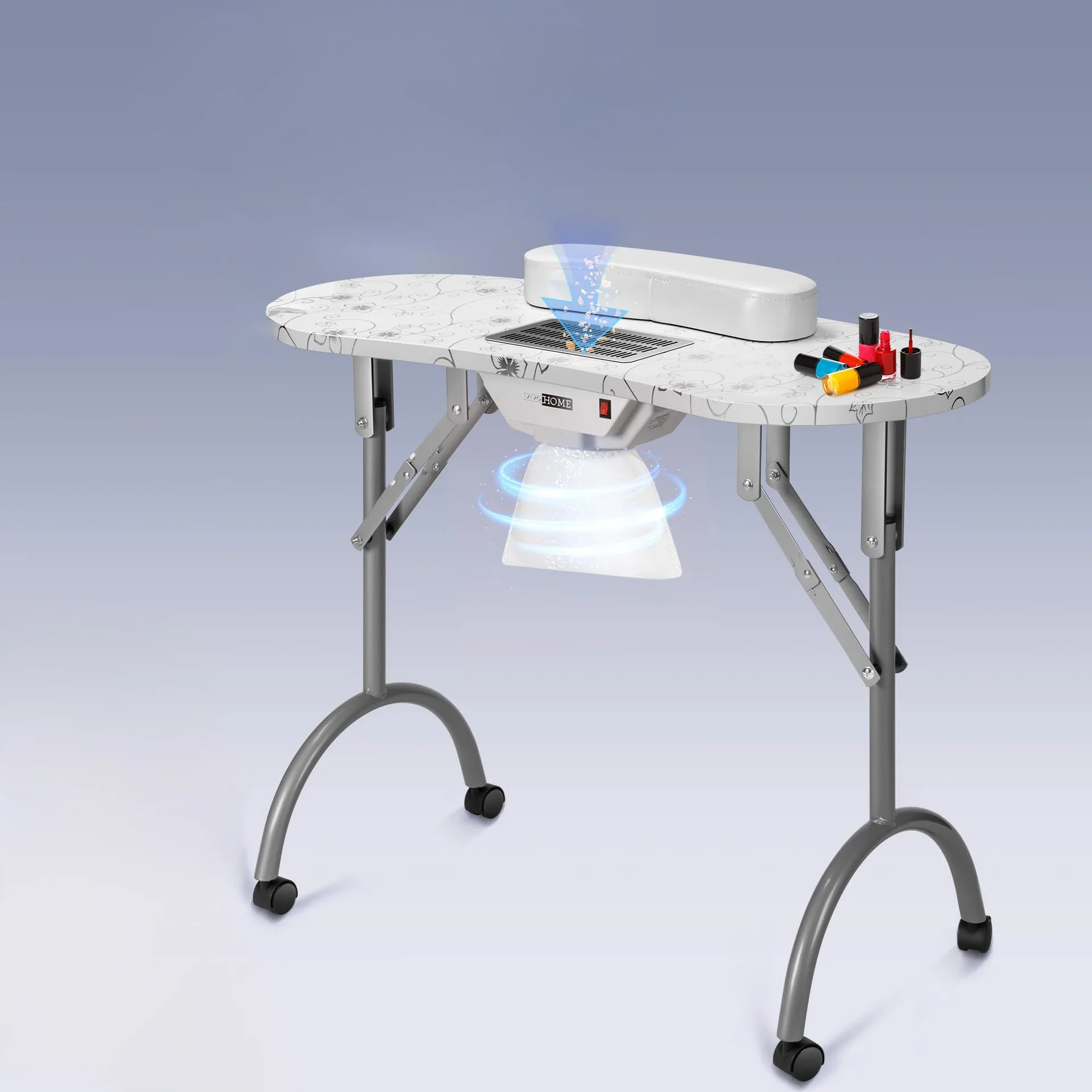 Cross-border beauty portable folding nail table setting street stall table manicure table with makeup box workbench manufacturer