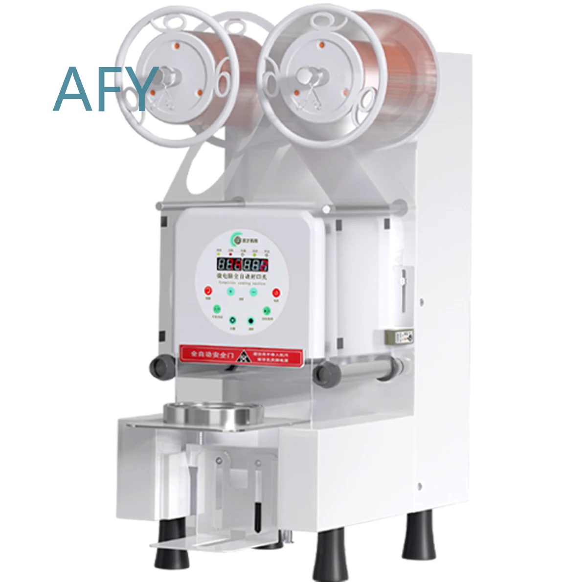 Fully Automatic Plastic Paper Cup Sealing Machine for 90mm 95mm Cups for Milk Tea Cup Sealing Packaging Equipment for Food
