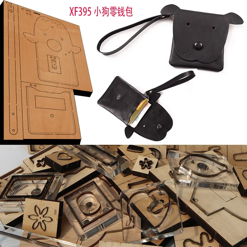 

Handmade Wooden Puppy Zero Wallet Knife Die Leather Craft Punch Hand Tool Cut Knife Mould XF395 Leather Craft Tools