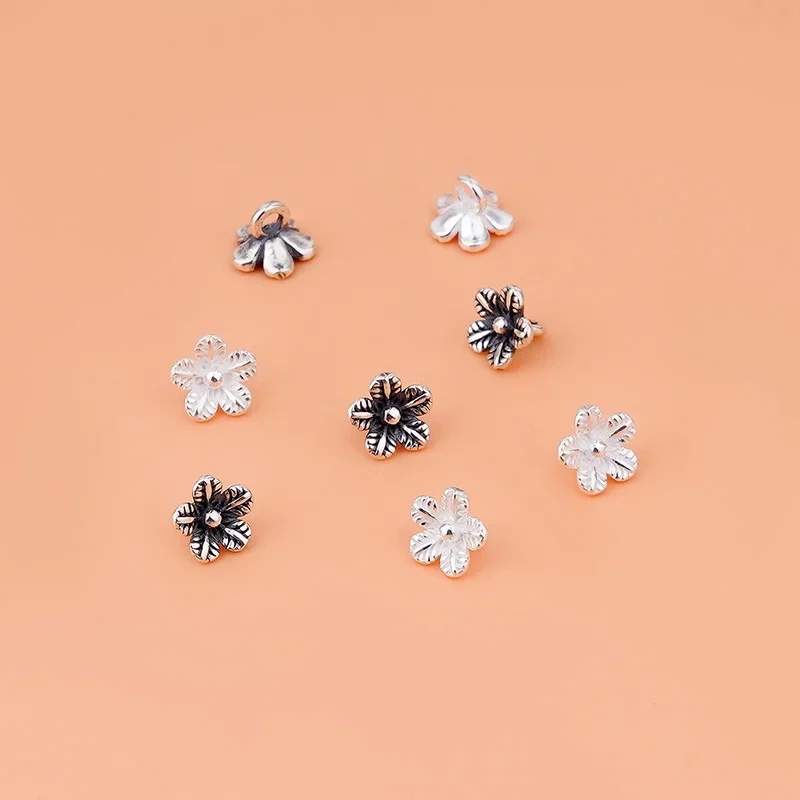 

5 шт. s925 Стерлинговое Серебро, винтажная застежка с цветком, застежка для браслета, ожерелья, Застежка ручной работы, бисер, веревка, diy материал, ювелирные изделия, аксессуары