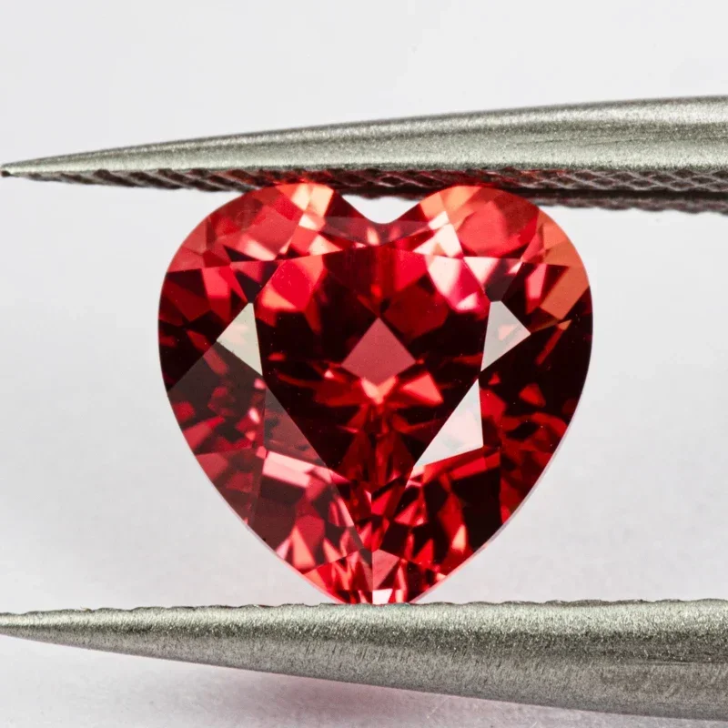 

NEW Lab Grown Sapphire Heart Shape Sunset Red Color Stones for Charms Diy Jewelry Making Rings Pendant Selectable AGL Certifica