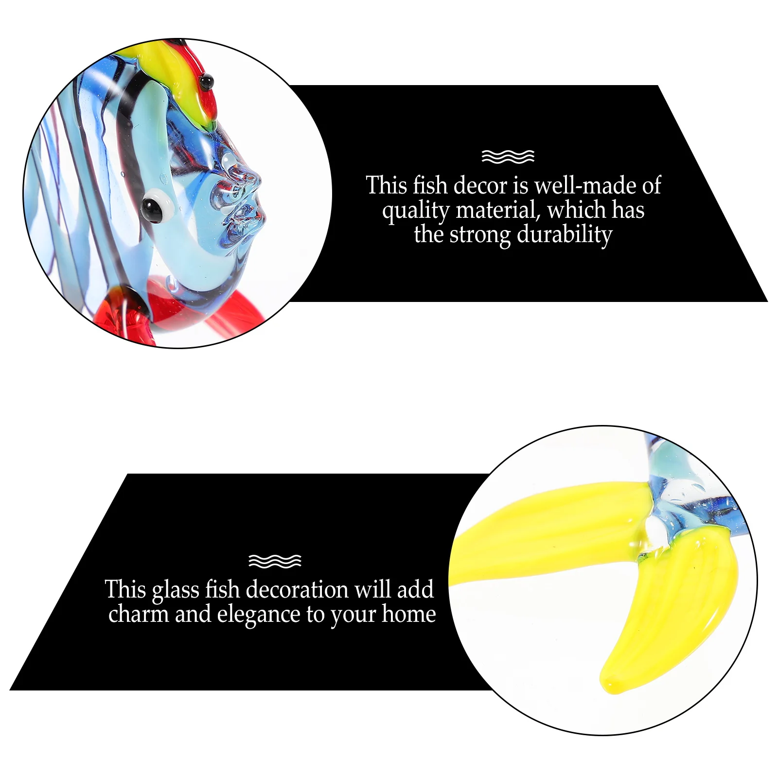 

1Pcs Decorative Glass Fish Vivid Elegant Table Ornament for Home Office Wedding Aquarium Supplies Glass Fish Figurines