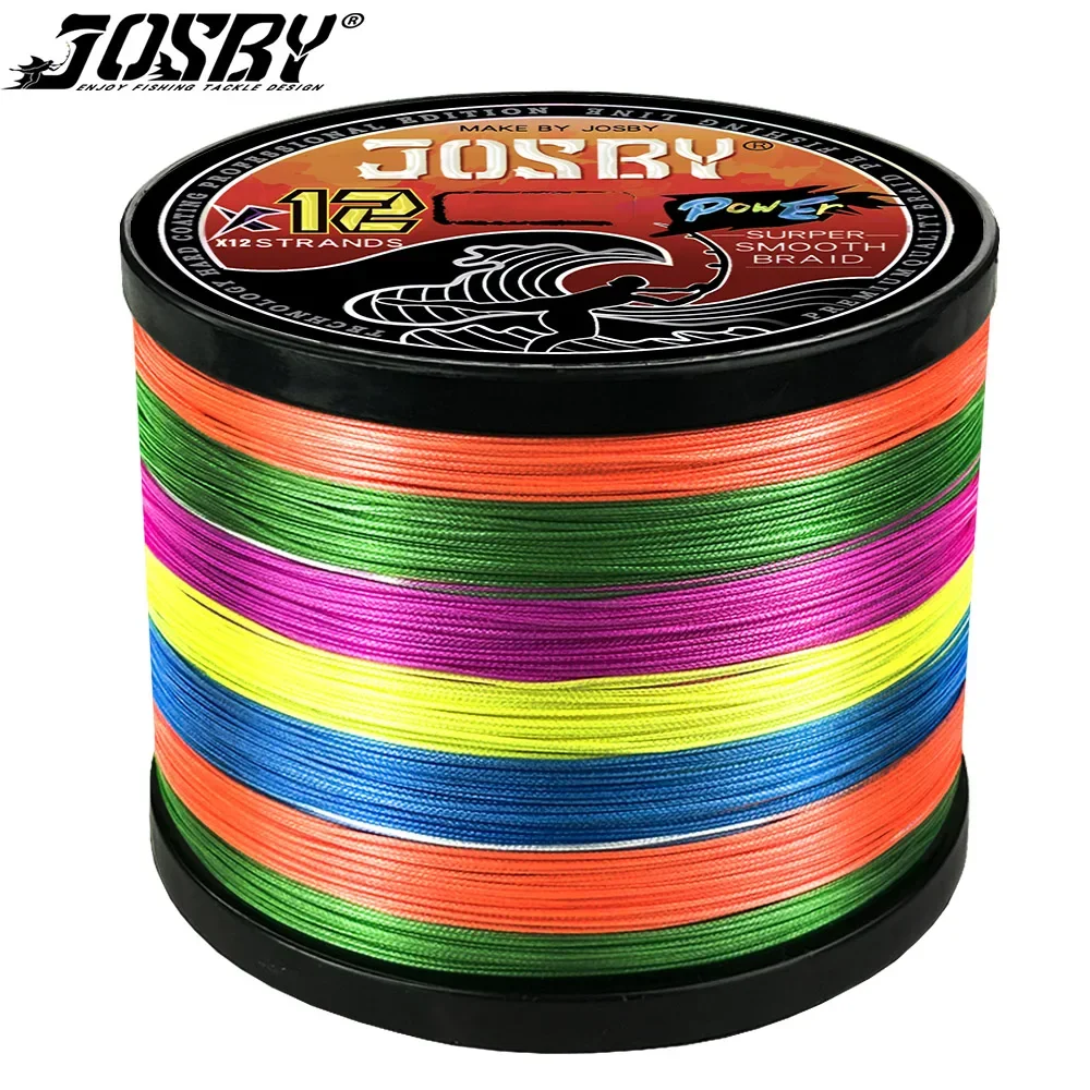 JOSBY12 Strands 100M 300M 500M 1000M Fly Carp Braided Wire Super Strong Smooth Multifilamento Japanese PE Fishing Line Pesca