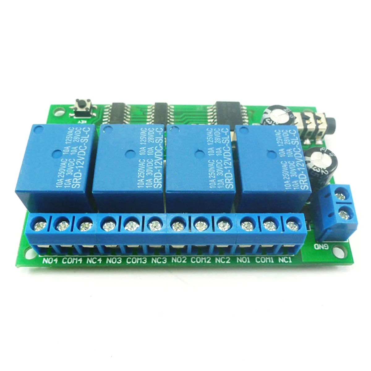 El nuevo AD22B04 relé de 4 canales DTMF decodificador de señal de tono módulo de relé de Control remoto 12V DC para PLC Smart Home