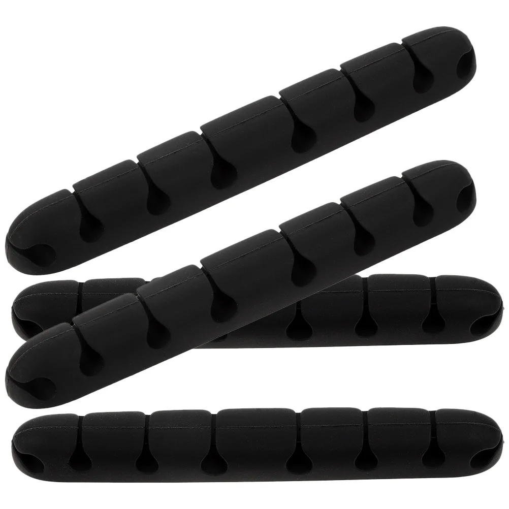 

4Pcs Desktop Cable Clip Cord Keeper Adhesive Wire Organizer Multi-Slot Silicone Holder for Data Headphone Network Audio Cables