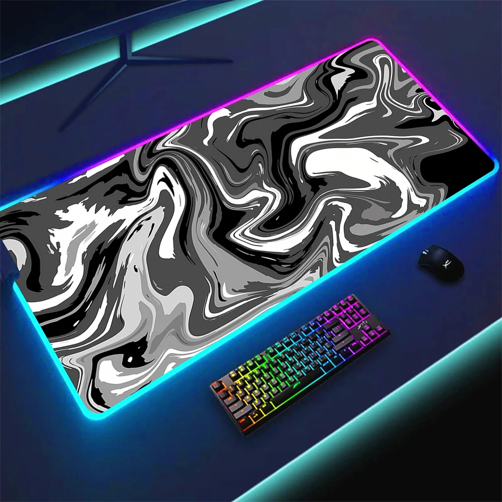 Strata Líquido RGB LED Mouse Pad, Acessórios para Computador de Alta Velocidade, Grande Teclado Mousepad, HD Desk Mat, Várias Cores, Venda Quente