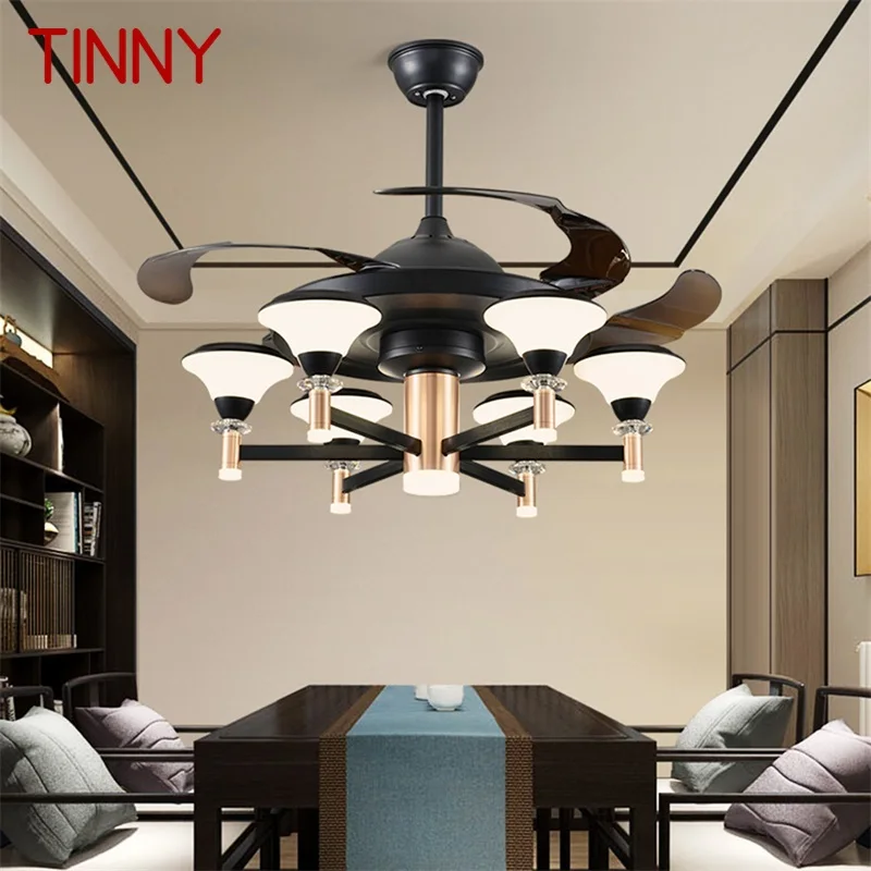 

TINNY Modern Ceiling Fan With Light And Control LED Home Decorative For Living Room Dining Room Bedroom Restaurant