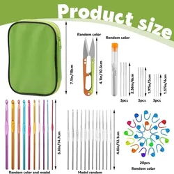 54 Pcs Crochet Needles Set, Knitting Needles Blunt Needles Stitch Marker Kit With Storage Case,DIY Hand Knitting Tools