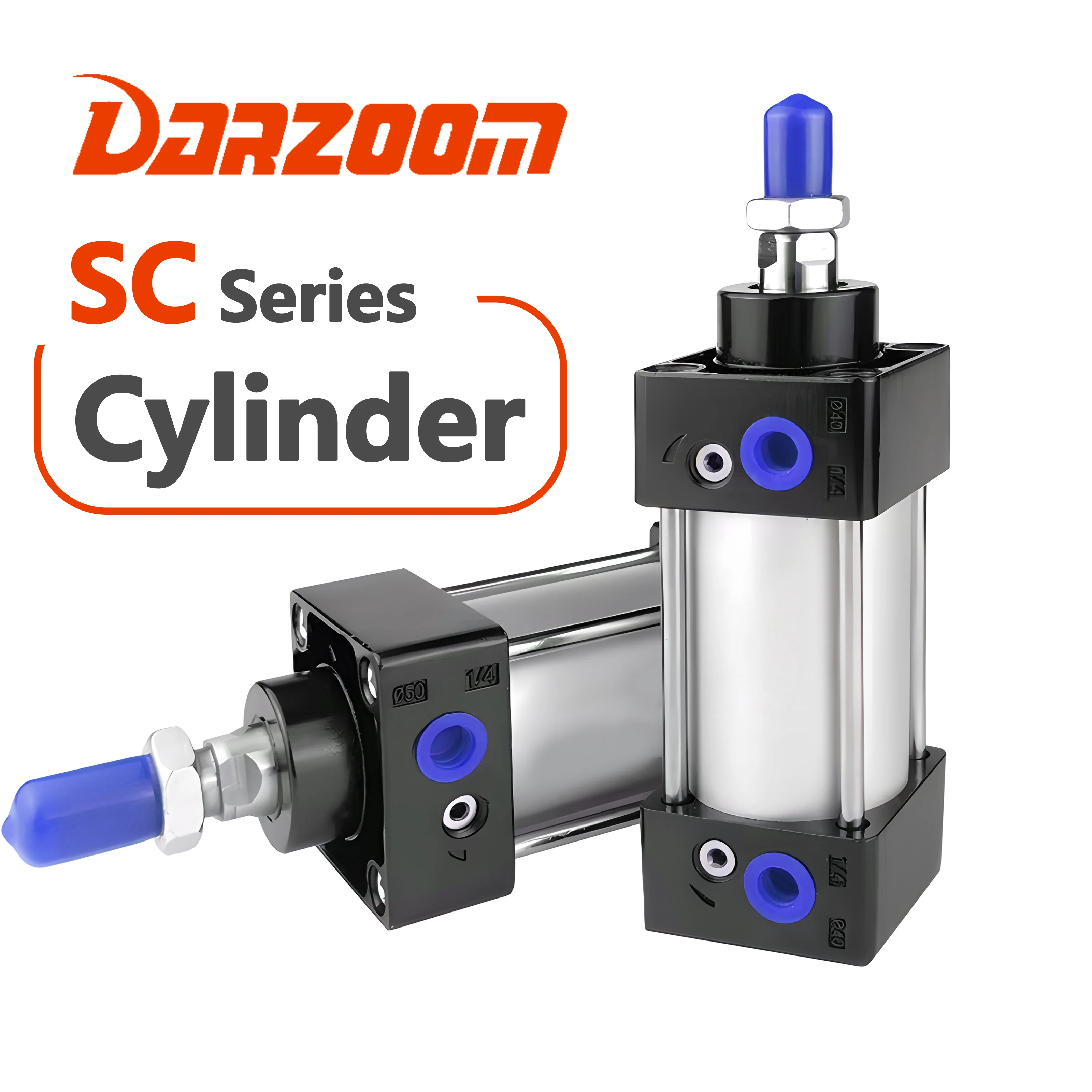SC32/40/50/63 Pneumatic Cylinder Piston Double Acting Air Cylinders 50/75/100/125/150/200/250/300/400/500/600/800/1000mm Stroke