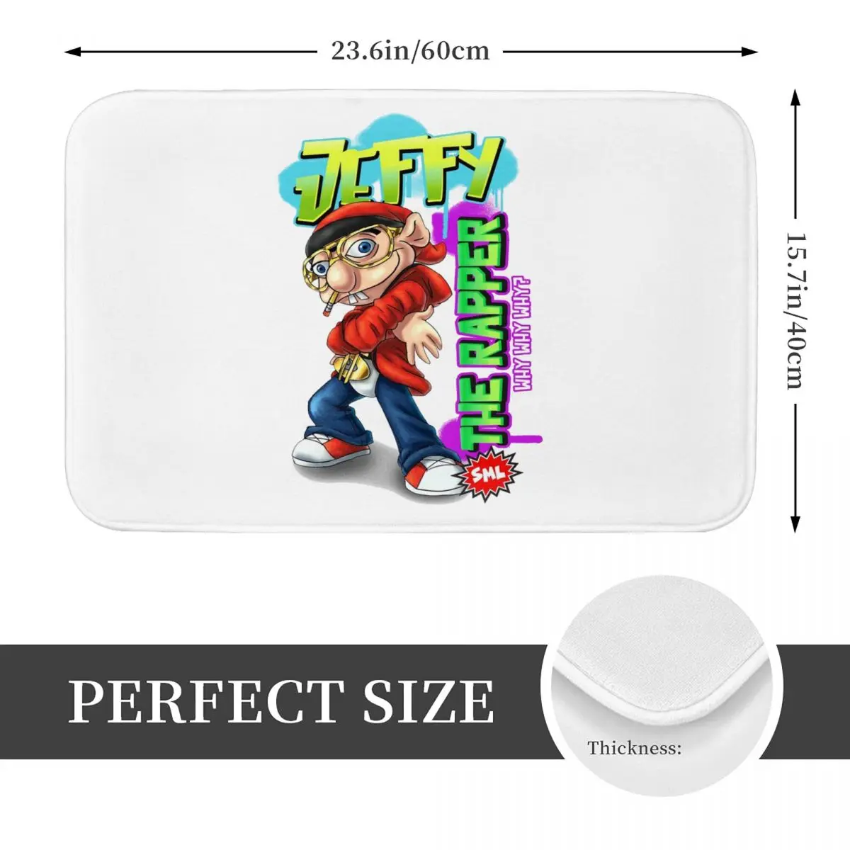 Jeffy The Rapper SML Character Doormat Kitchen Entrance Home Floor Mat Anti-slip Carpet Rug for Bedroom Footpad Mats