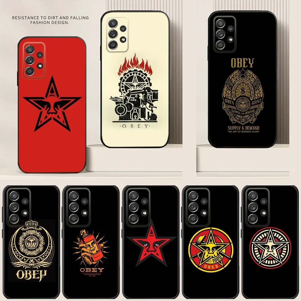 O-Obey Art G-Giant Phone Case For Samsung S24,S21,S22,S23,S30,Ultra,S20,Plus,Note,10,9,5G Black soft silicone case