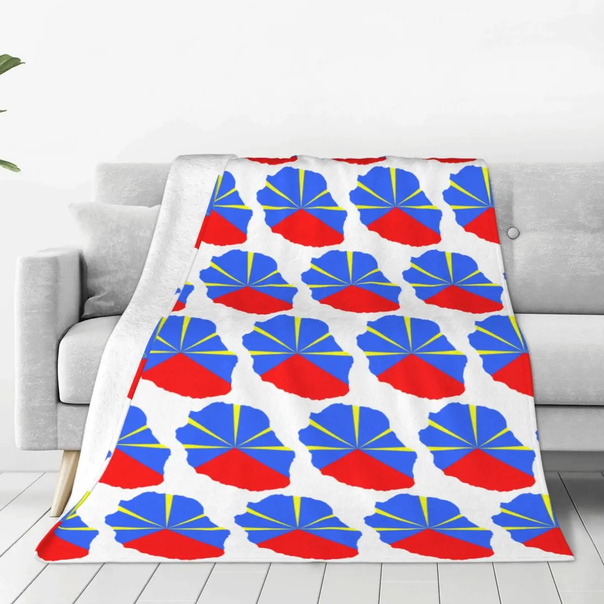 

Одеяло с флагом острова Реюньона 974, мягкое теплое фланелевое одеяло, постельное белье для кровати, гостиной, пикника, путешествия, домашний диван