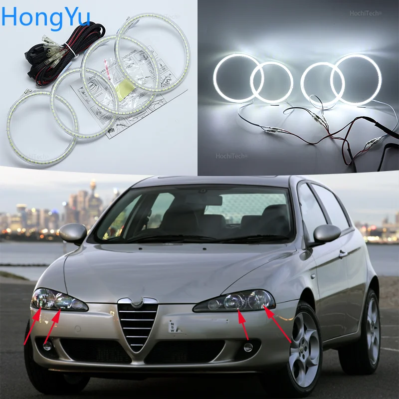 Super Bright White Color 3528 SMD Led Angel Eyes Kit Luce di marcia diurna DRL per Alfa Romeo 147 2005 2006 2007 2008 2009 2010