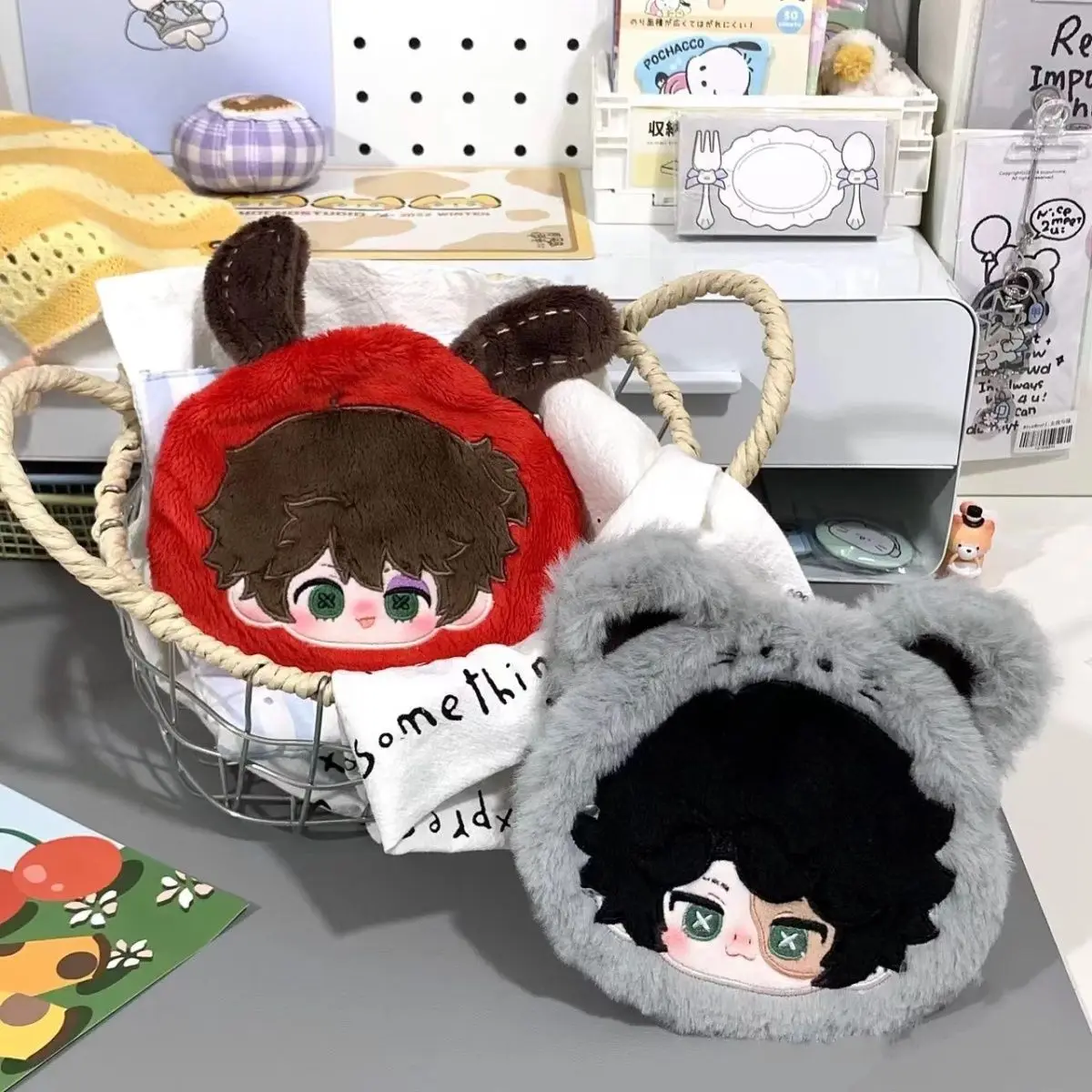 محفظة عملات معدنية قطيفة لطيفة أنيمي ، حقيبة تخزين المفاتيح ، هدايا حفلات الأعياد للأطفال