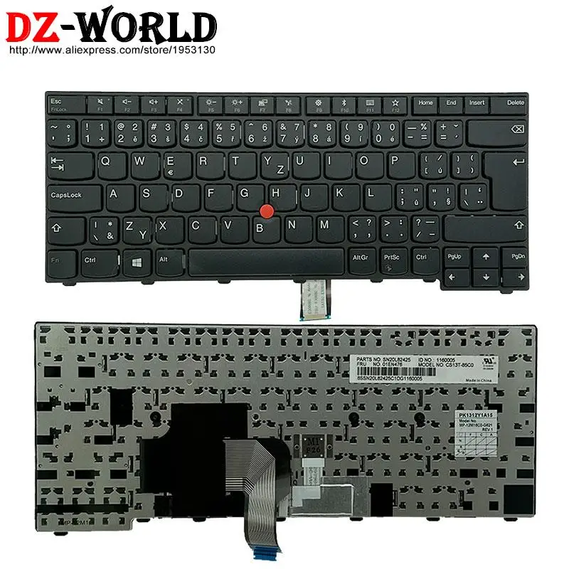 Imagem -03 - Teclado Retroiluminado Checo cz para Lenovo Laptop Lenovo Thinkpad L440 L450 L460 T440 s T450 T450s T460 01ax318 04y0870 01en476