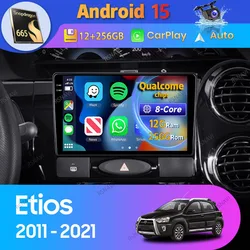 Android 15 Carplay Auto For Toyota Etios 2011 2012 2013 - 2021 Car Radio GPS Navigation 2Din Player DSP Video DVD Stereo WIFI+4G