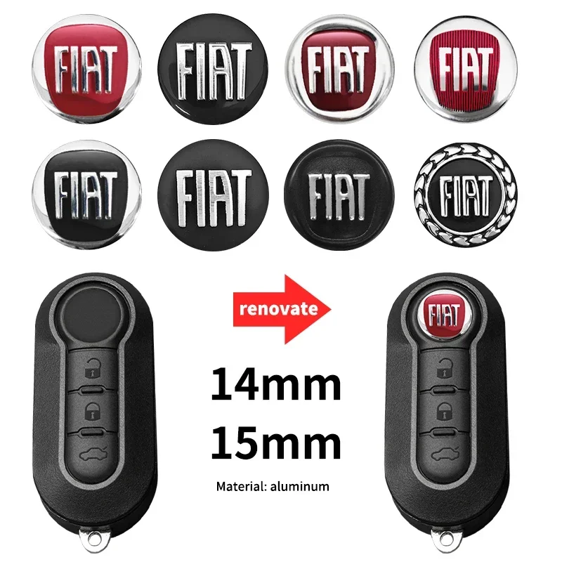 5/10/20 Piezas de Adhesivos 3D de Aluminio para Llaves de Coche con Logotipo de FIAT 500 Palio Ducato Bravo Punto Tipo Stilo Panda