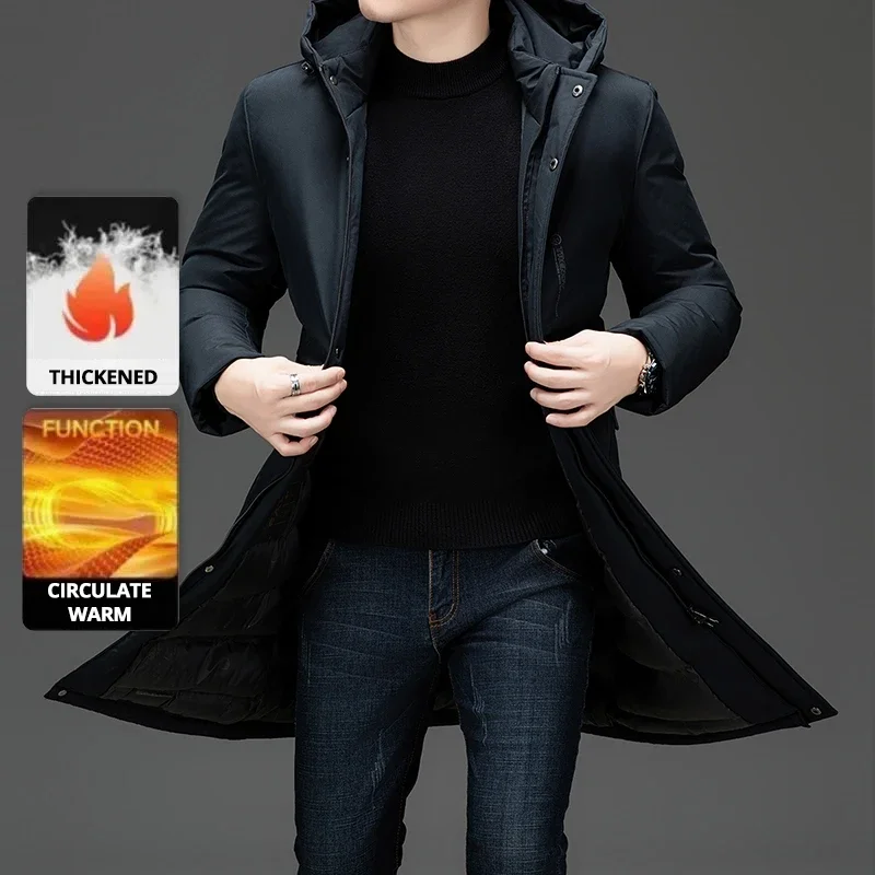 الراقية طويلة رشاقته الشتاء العلامة التجارية الجديدة عارضة الأزياء مقنعين سترة سترة الثقيلة سترة واقية في الهواء الطلق يندبروف معاطف ملابس خارجية