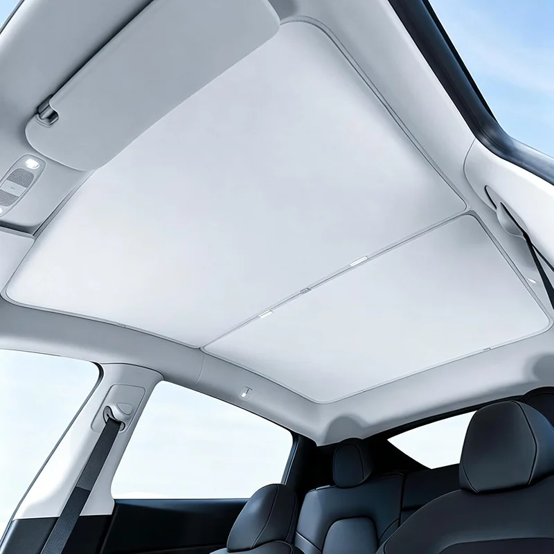 Sun Shades for Tesla Model Y 2025-2026 Ice Cloth Buckle Sun Shade Glass Front Rear Sunroof Skylight Accessory