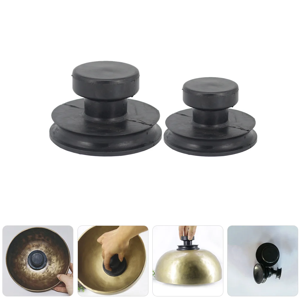 Meditation Singing Bowl Handle Nepali Suction Cups Tool Rubber Lifter Glass Black