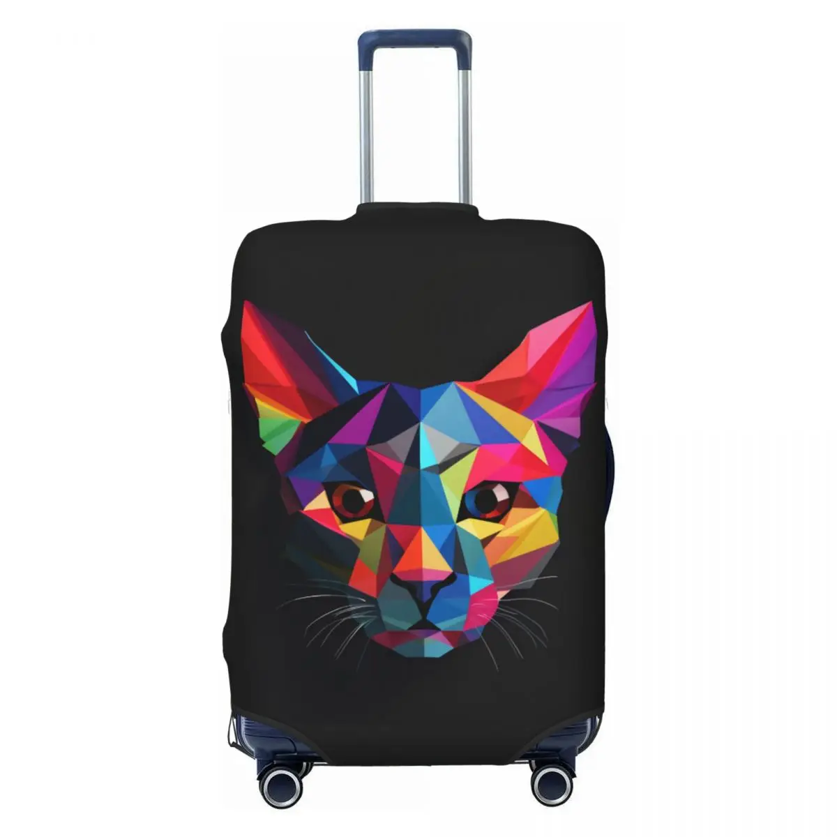 Cat Suitcase Cover Geometric Paper Art Business Protector Holiday Elastic Luggage Accesories